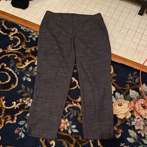 LOFT Charcoal and Cream Julie  Ankle Pants- worn a few times .